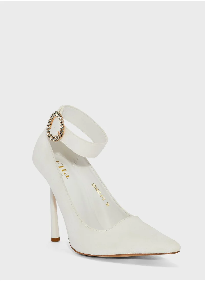 ELLA Jewelled Tie-Around  Pumps