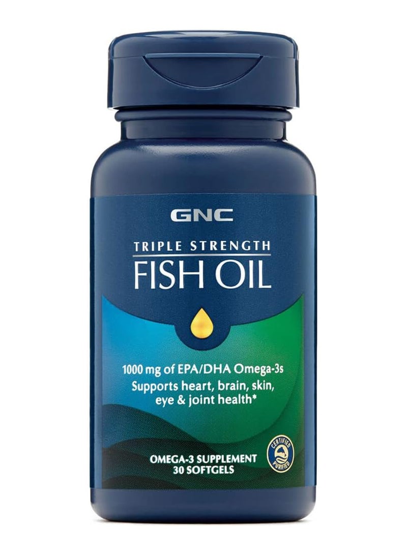 GNC Triple Strength Fish Oil 1000mg 30 counts - Image 1
