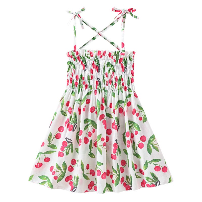 Girls Summer Camisole Dress Holiday Style Beach Dress Casual Sweet Printed Princess Dress - Image 4
