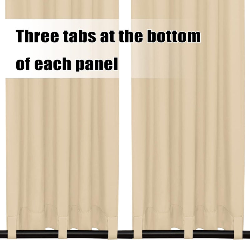 Easy-Going Outdoor Curtains Waterproof Windproof Weatherproof Curtain for Patio, Cabana, Porch, Pergola and Gazebo, Grommet Top and Tab Bottom Drape, 2panels, 54x84 inch, Beige - Image 4