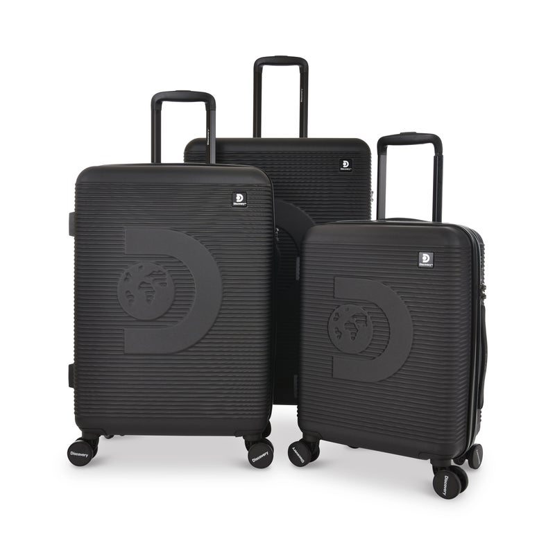Discovery ABS Trolley 3-Piece Luggage Set DL01HA/3P Hard Shell Suitcase Set with TSA Lock & 4 Double Spinner Wheels (S, M, L) - Image 1