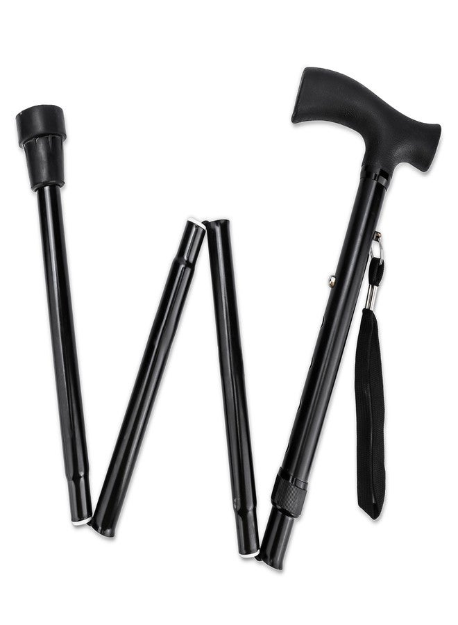 عصا مشي قابلة للطي من دكتور تورسو | قابلة لتعديل الارتفاع | للرجال/النساء/كبار السن (أسود) - Image 1