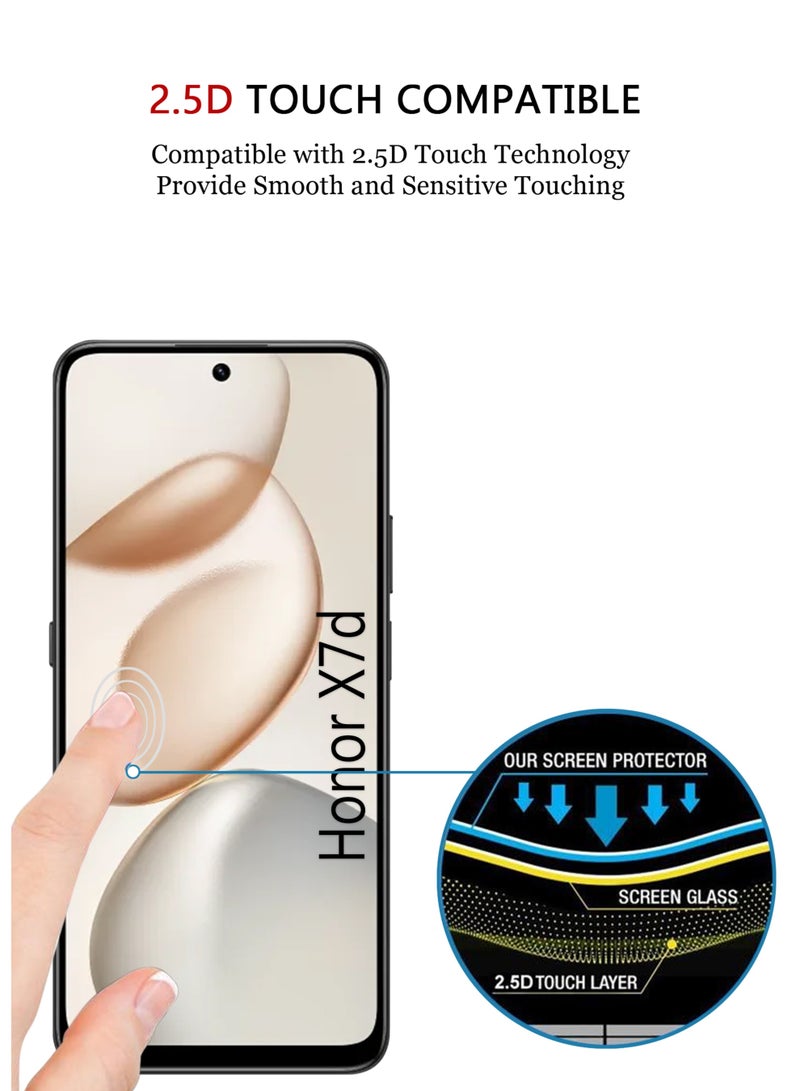 Honor X7d Screen Protector | Tempered Glass Compatible with Honor X7d| Screen Protector Full HD Quality Tempered Glass Anti-Scratch Edge to Edge Coverage with Easy Installation Kit - Black - Image 5