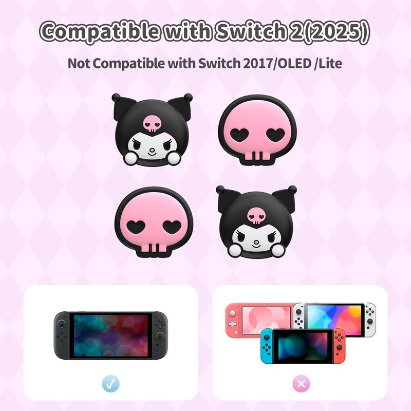 Kuitmor Thumb Grip Caps Compatible with Switch 2, Silicone Joystick Grip Caps for Switch 2025, 4pcs - Image 2