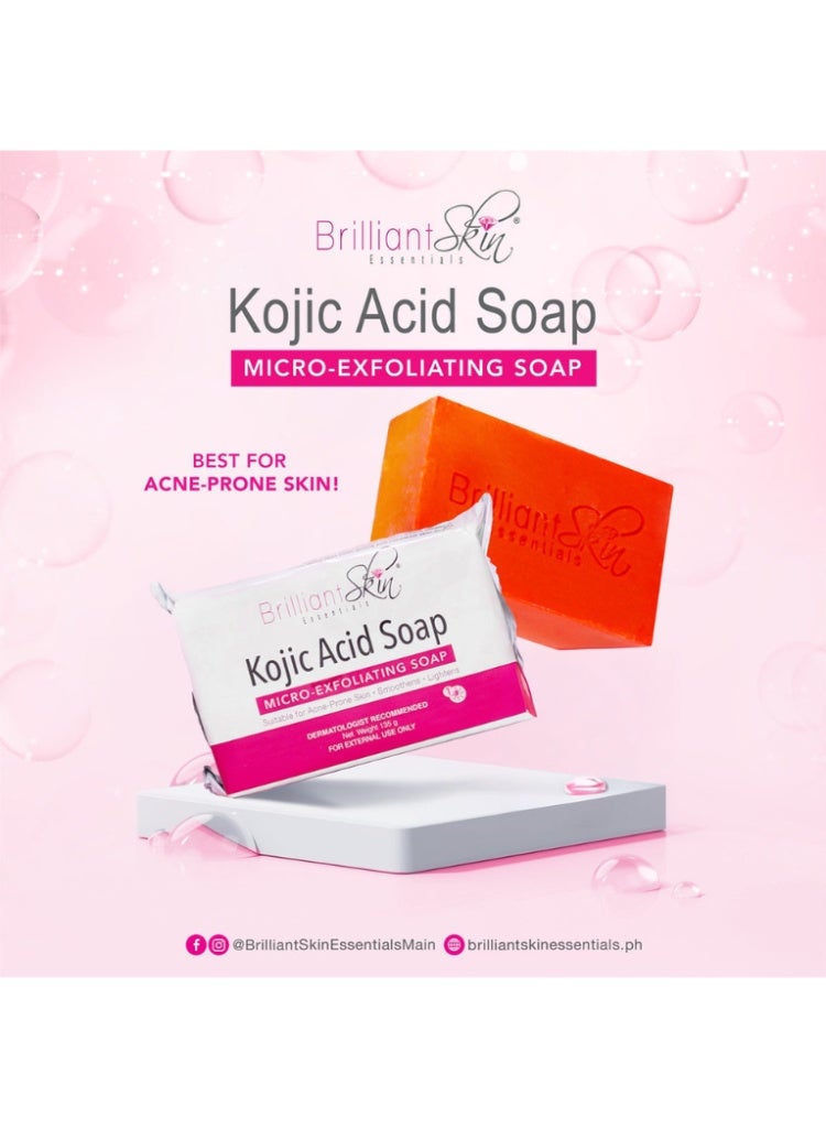 Brilliant Skin Essentials Kojic Acid Soap 135g – Micro-Exfoliating Brightening Bar for Dark Spots, Acne Scars & Even Skin Tone 135grams - Image 4