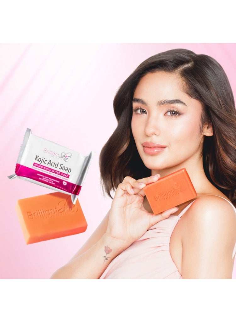 Brilliant Skin Essentials Kojic Acid Soap 135g – Micro-Exfoliating Brightening Bar for Dark Spots, Acne Scars & Even Skin Tone 135grams - Image 2