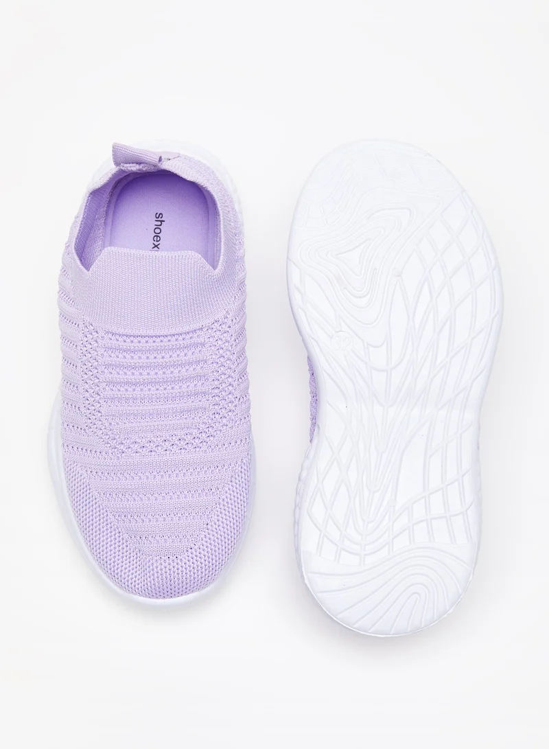 شو اكسبرس Boys Textured Slip On Trainer Shoes Purple