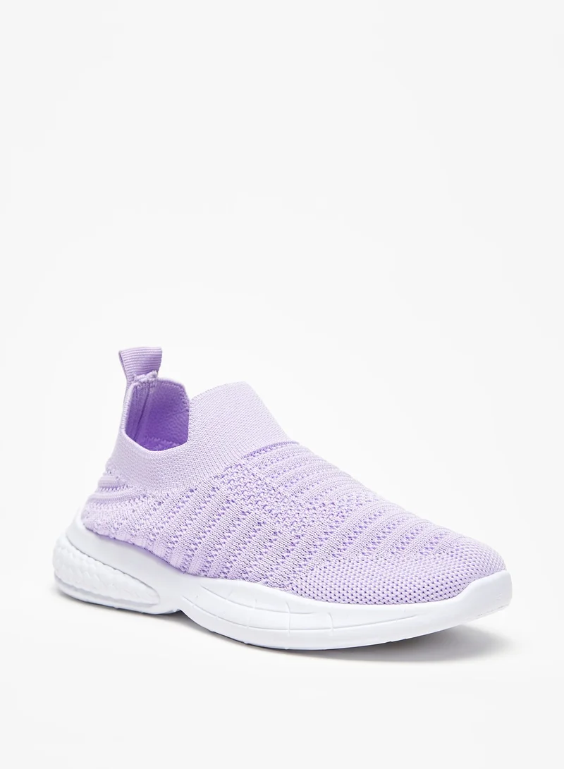 شو اكسبرس Boys Textured Slip On Trainer Shoes Purple