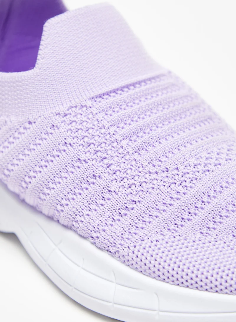 شو اكسبرس Boys Textured Slip On Trainer Shoes Purple