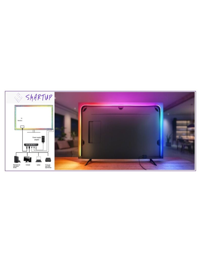 SmartUp - HDMI Sync Box With 1 Set of  Lighting Kits which includes the device along with the light strip, device, adapter, and HDMI Cable. - Image 1