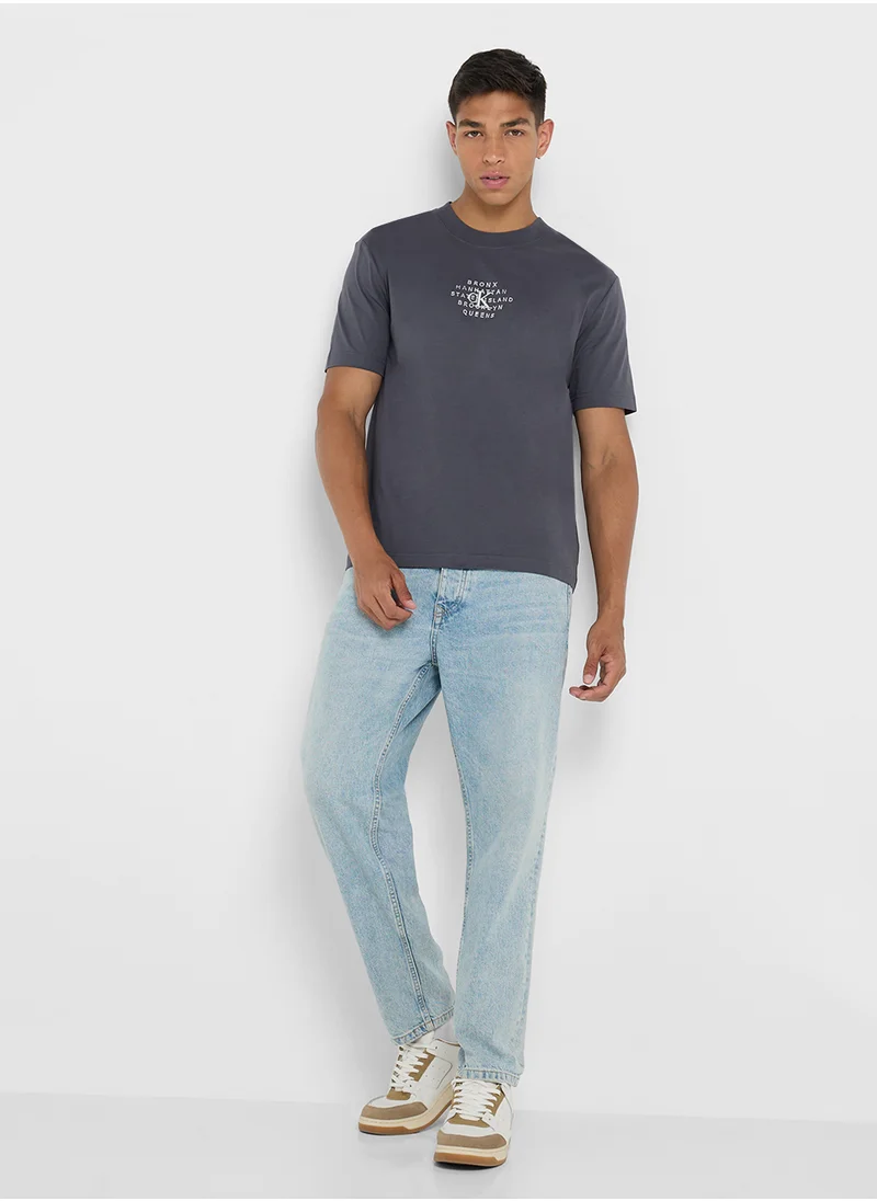 Calvin Klein Jeans Logo Print Crew Neck T-Shirt