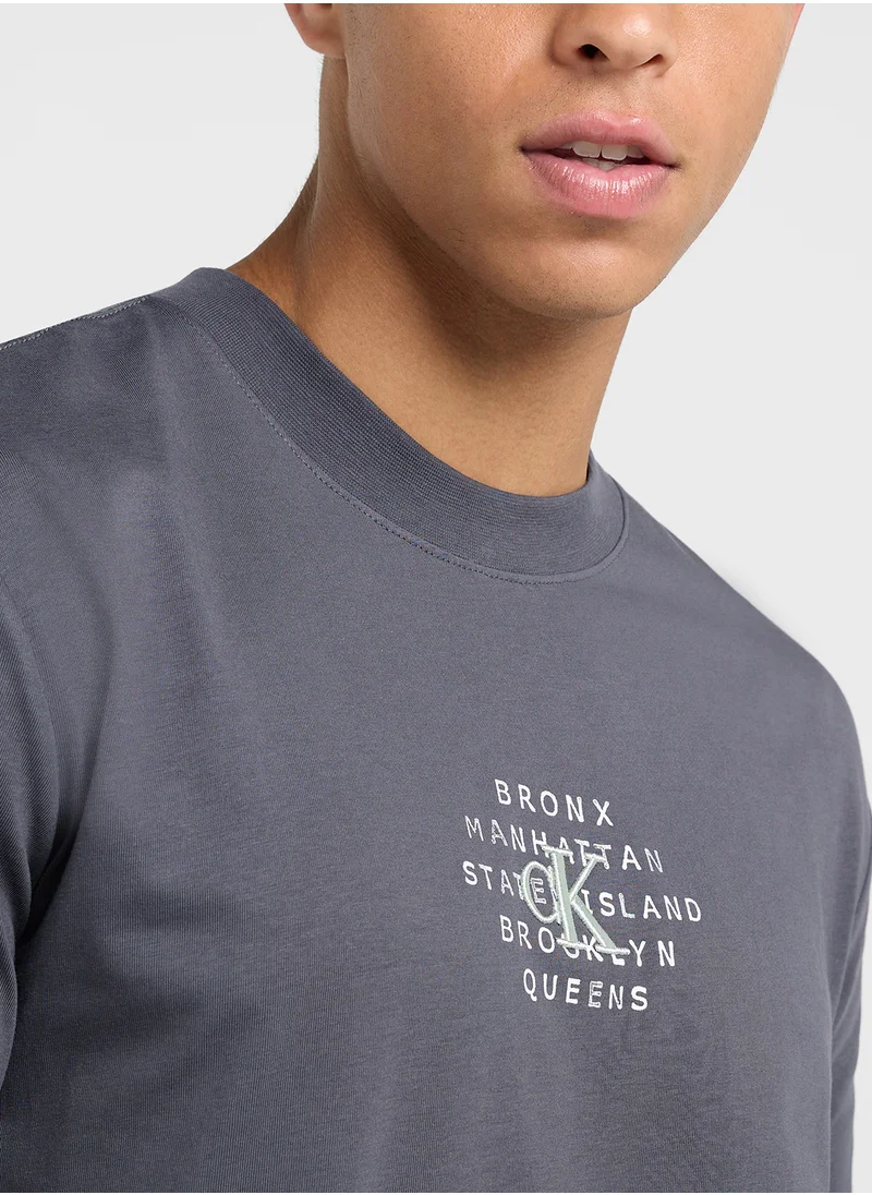 Calvin Klein Jeans Logo Print Crew Neck T-Shirt