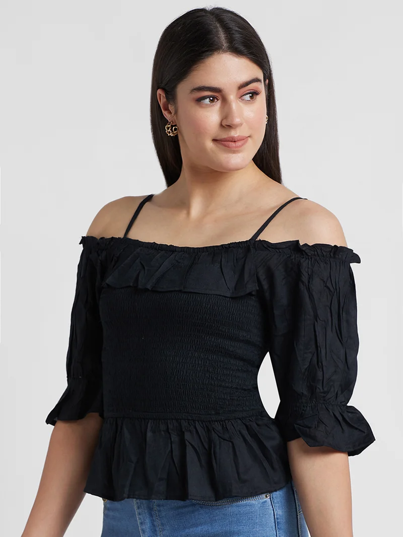 globus Women Bell Sleeves Peplum Top