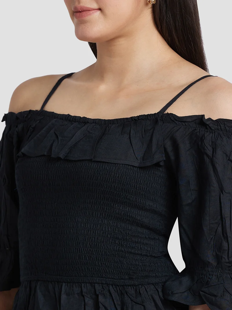 globus Women Bell Sleeves Peplum Top