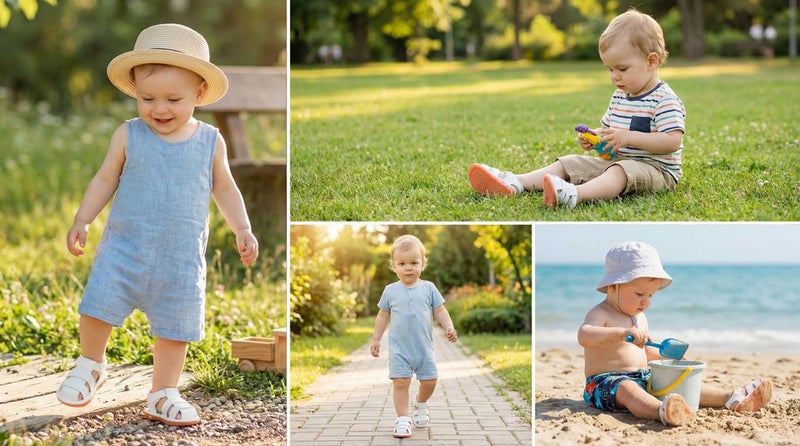 CINDEAR Baby Boys Girls Squeaky Sandals Summer Closed-Toe Anti-Slip Premium Rubber Sole Toddler First Walkers Shoes 1302-WT18 - Image 3