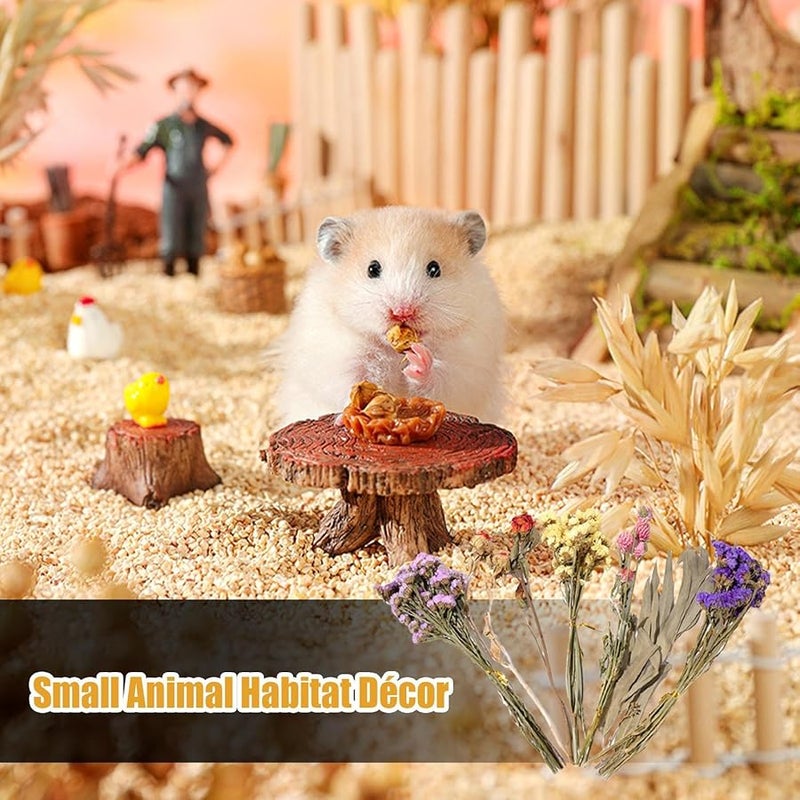 فراش الهامستر الطبيعي من الزهور ديكور موطن الحيوانات الصغيرة اللون A - Image 4