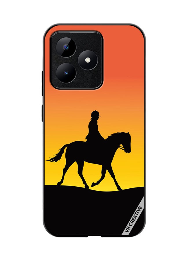 VR CREATIVE Protective Case Cover For Realme C53 Horse Man Silhouette Design Multicolour - Image 1