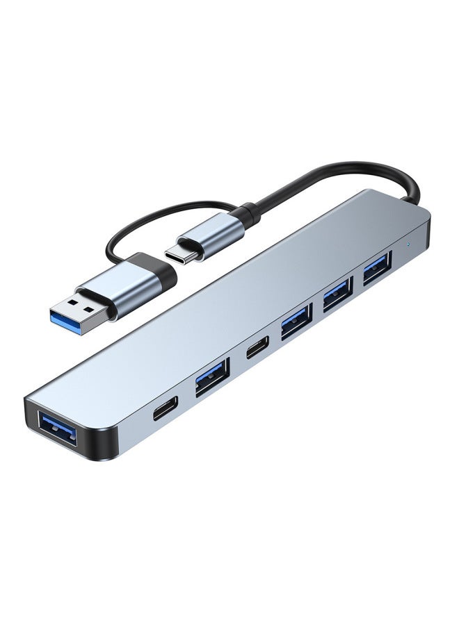 ملحق USB منفذ 7 منافذ - محور تمديد عالي السرعة من 2 إلى 8 منافذ - محطة إرساء متعددة الوظائف لتوسيع المنافذ - مقسم متعدد المنافذ لمحطات الكمبيوتر - Image 5