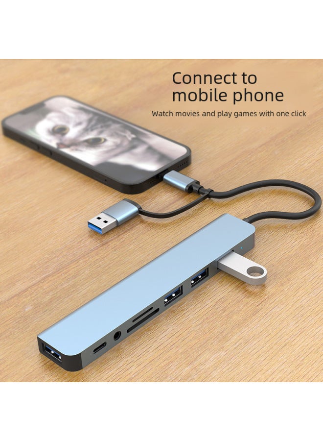 ملحق USB منفذ 7 منافذ - محور تمديد عالي السرعة من 2 إلى 8 منافذ - محطة إرساء متعددة الوظائف لتوسيع المنافذ - مقسم متعدد المنافذ لمحطات الكمبيوتر - Image 4
