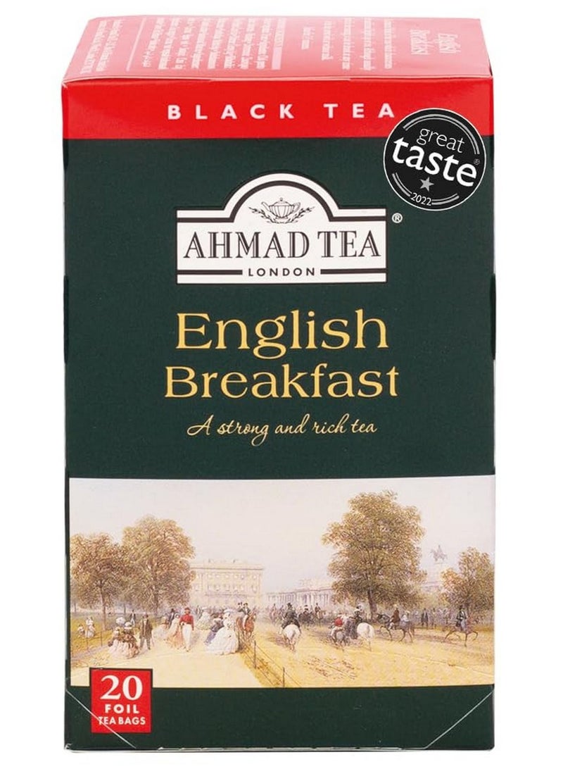 أحمد تي شاي الإفطار الإنجليزي الأسود، ٢٠ كيس شاي، ٤٠ غرام - Image 1