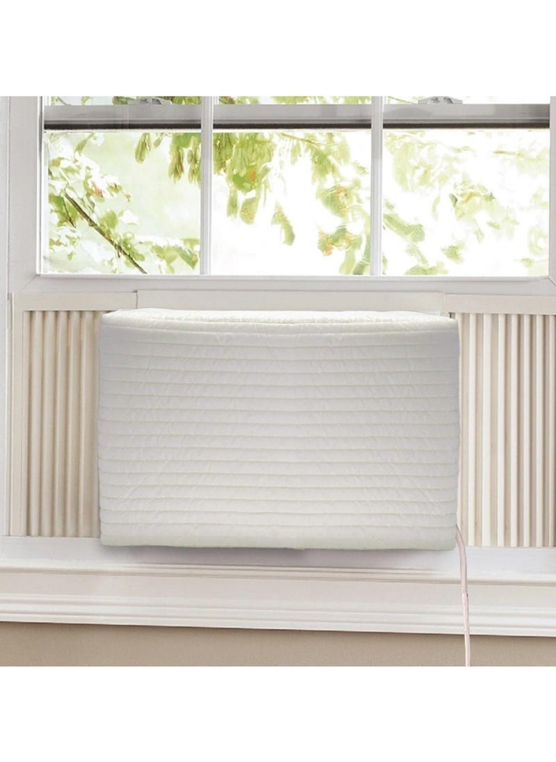 Indoor Air Conditioner Cover, Dust-Proof Cover for Window Air Conditioner, Window AC Cotton Cover with Elastic Strap, Dust-Proof Waterproof Insulating Cover for Indoor AC (21x15x3.5 Inch)  - Image 1
