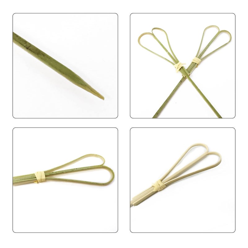 Honbay 100PCS 12cm 4.7inch Heart Shaped Cocktail Picks Bamboo Picks Skewers Toothpicks Sticks Appetizers Sandwich Fruit Picks (Green) - Image 3