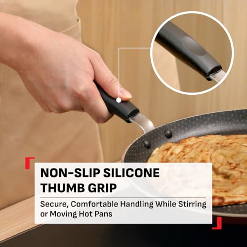 T-fal Tefal Simply Chef 30 cm Flat Tawa | Resist Plus Non-Stick Coating | Silicon Non-Slip Handle | Easy Cooking & Cleaning | Two Way Coating | 100% PFOA Safe - Image 3
