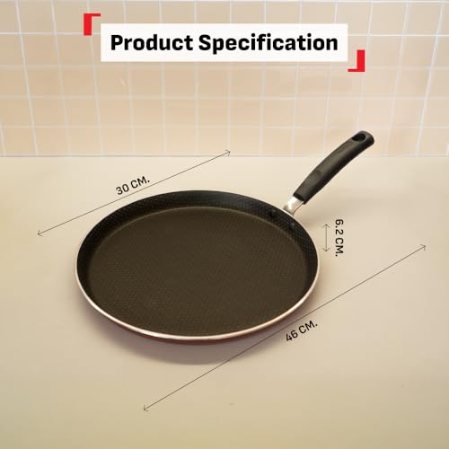 T-fal Tefal Simply Chef 30 cm Flat Tawa | Resist Plus Non-Stick Coating | Silicon Non-Slip Handle | Easy Cooking & Cleaning | Two Way Coating | 100% PFOA Safe - Image 4