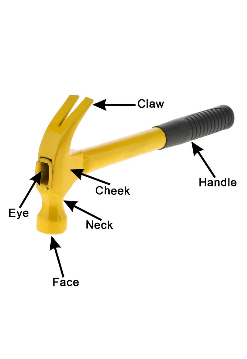 500g Claw Hammer 31cm Steel Nail Hammer with Non Slip Rubber Grip Handle Heavy Duty Carpenter Hammer for Woodworking Construction Home Repair DIY Hand Tool - Image 3