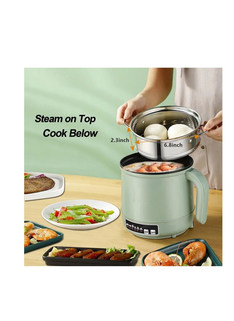 Excefore - Smart Small Rice Cooker Steamer, Non-Stick Smart Mini Hot Pot with Timer and Automatic Shut Off, 5 Cooking Modes for Soups, Stews, Grains & Oatmeal,  Great for 1-2 Persons, Green - Image 1