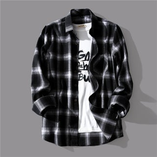 Black White Plaid Shirt Men Korean Trendy Casual Loose Long Sleeve Top Black 6005 - pzsku/Z45B12C0884CE61ADFB62Z/45/1746221227/60165505-3d11-41b4-84fc-d33f4bccc445