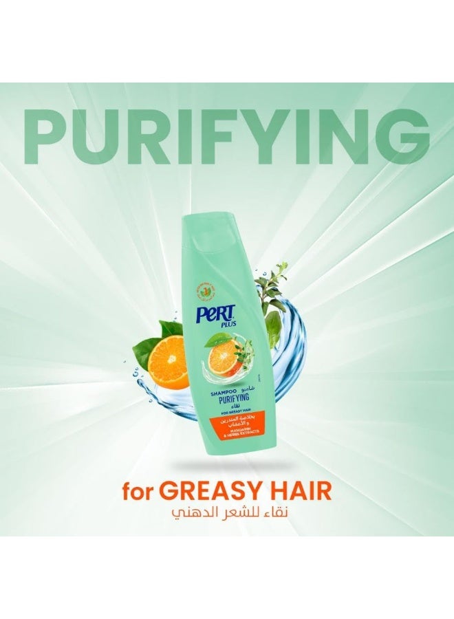 PERT PLUS Purifying Shampoo For Greasy Hair With Mandarin  Extract 400ml - Image 3