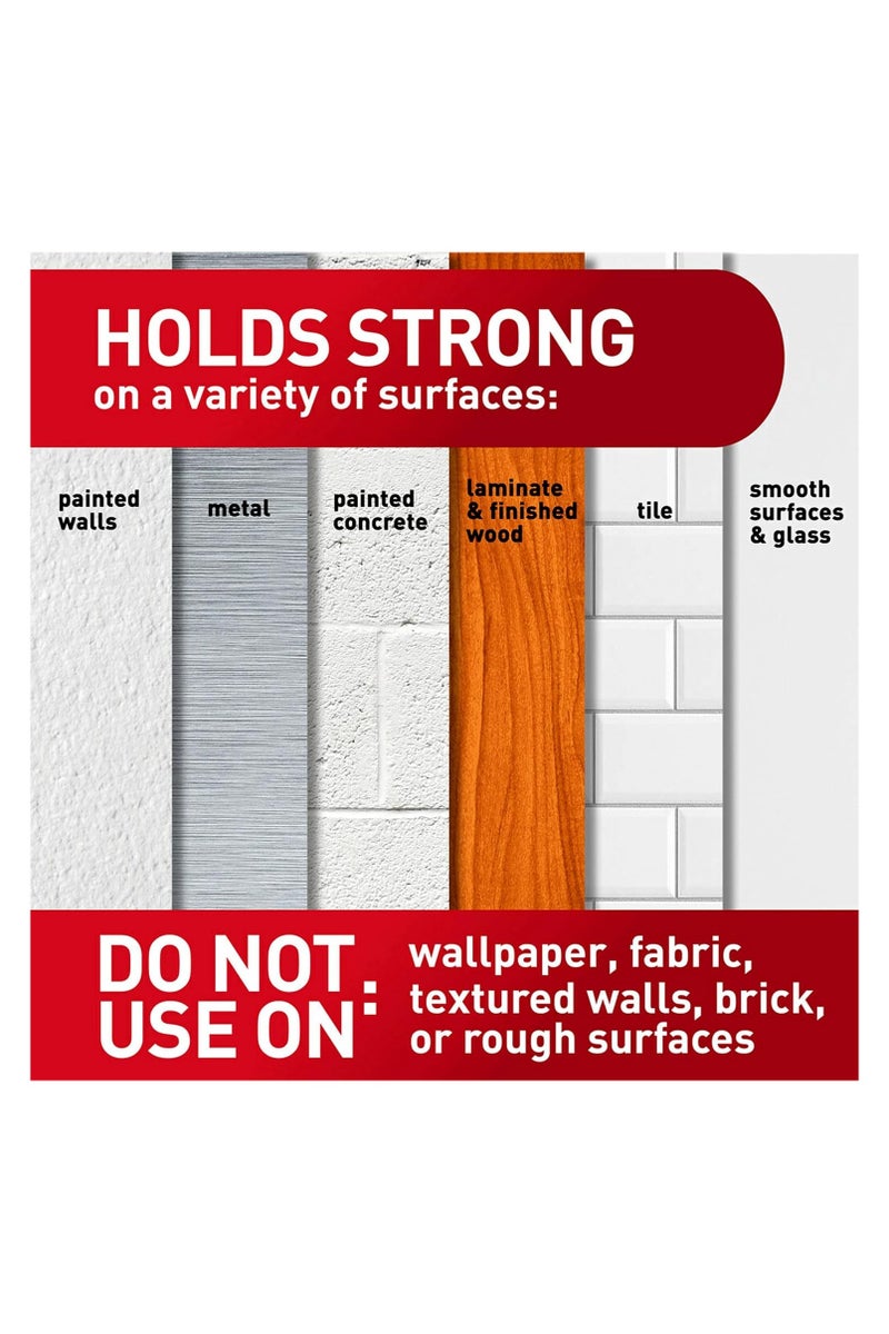 Command 3M Command Small Picture Hanging Strips Medium – Damage-Free Wall Hooks, No Nails, Holds up to 1.8kg, Removable Adhesive Strips for Frames & Décor (4 Sets)" - Image 2