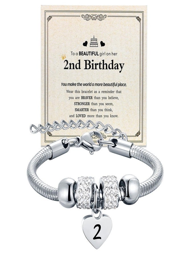 Yonhon Happy Birthday Bracelet for 2 Year old, 2nd/2yr Year Old Birthday Bracelets for Daughter Granddaughter Niece - Image 1