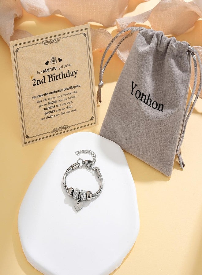 Yonhon Happy Birthday Bracelet for 2 Year old, 2nd/2yr Year Old Birthday Bracelets for Daughter Granddaughter Niece - Image 5