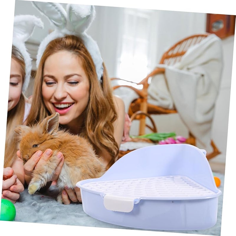 صندوق فضلات زاوية على شكل مثلث للحيوانات الأليفة الصغيرة مثل خنزير غينيا والهامستر والأرنب - Image 3