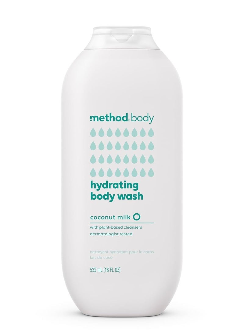 Method Method Body Wash, Hydrating Coconut Milk, Paraben and Phthalate Free, 18 oz (Pack of 1) - Image 1