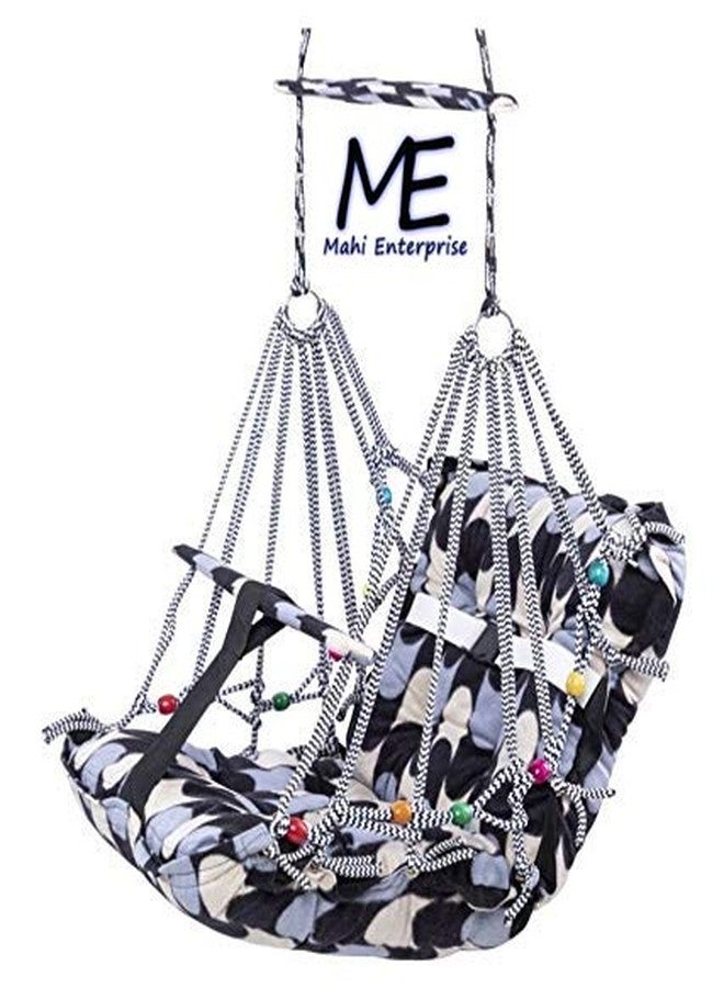 Mahi Enterprise? Cotton Swing for Kids Baby's Children Folding and Washable 1-3 Years with Safety Belt Home Garden Jhula for Babies for Indoor Outdoor(Multicolor) - Image 1