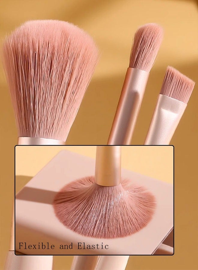 أوريتي مجموعة فرش المكياج، فرشاة مكياج صناعية فاخرة للبودرة وكريم الأساس وخافي العيوب وأحمر الخدود وظلال العيون، صندوق تخزين مع مرآة، 5 قطع - Image 5