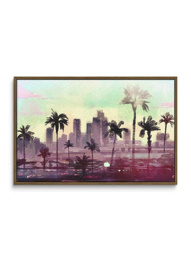 Home Gallery - Abstract Framed Portrait Of Palm Trees In Los Angeles - Image 1