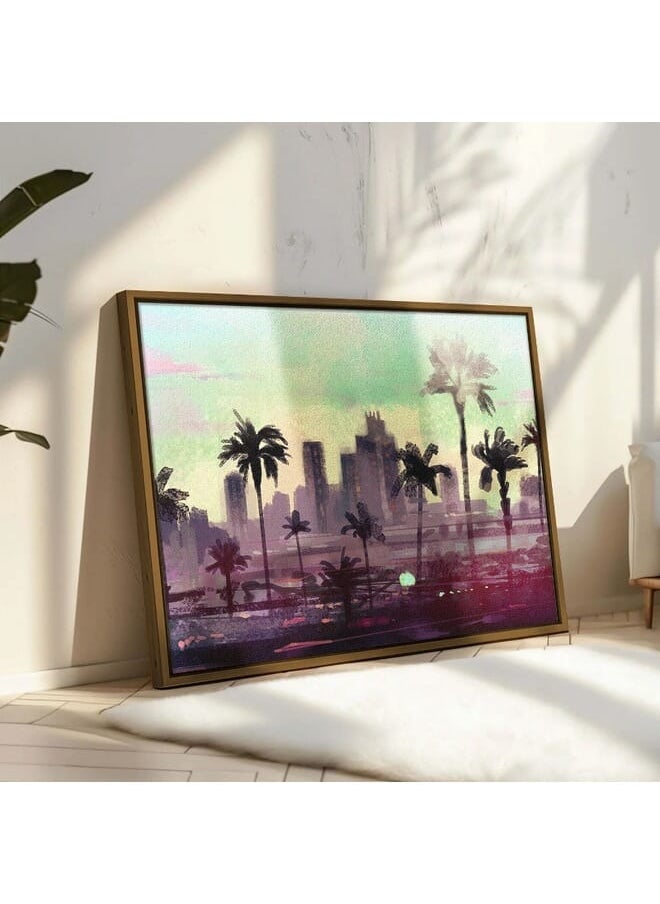 Home Gallery - Abstract Framed Portrait Of Palm Trees In Los Angeles - Image 1