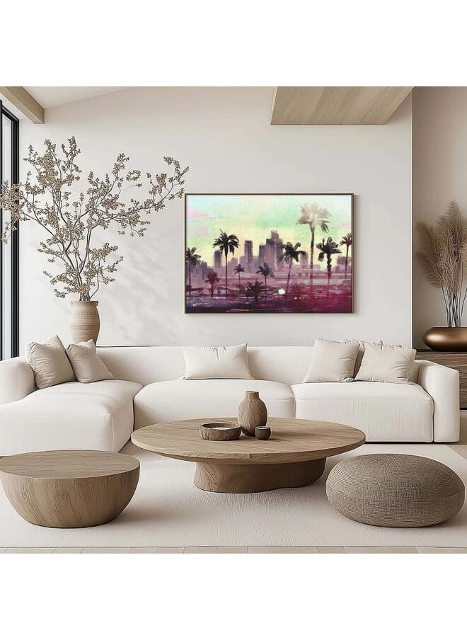 Home Gallery - Abstract Framed Portrait Of Palm Trees In Los Angeles - Image 1