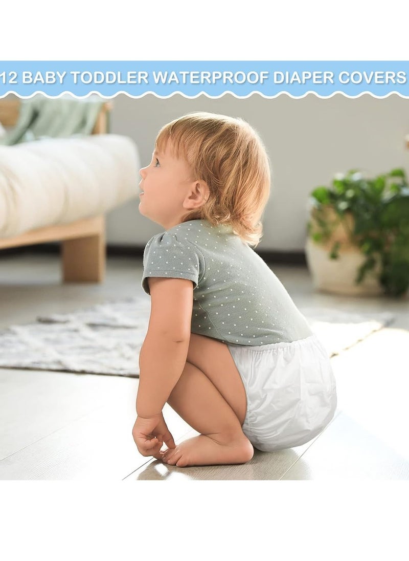 Gonice - 12 Pairs Baby Potty Training Pants, Waterproof Plastic Pants for Toddlers Plastic Diaper Covers - Image 1