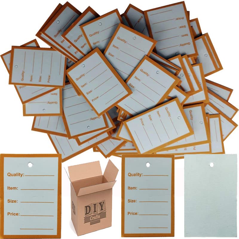DIY Crafts Tie Label Paper Tag for Jewellery Retail Shops Kitchen Clothes Content Label, Goods Pritable Writable Workshop Warehouse (Pack of 100 Pcs) - Image 1