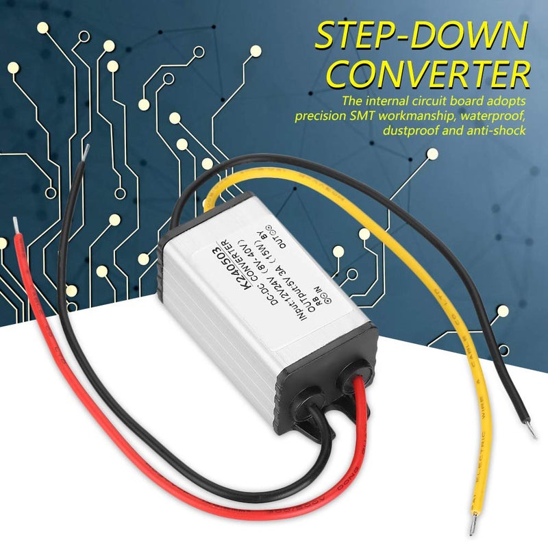 محول DC باك 12V 24V إلى 5V 3A وحدة طاقة تنحي قابلة لضبط الجهد - Image 3