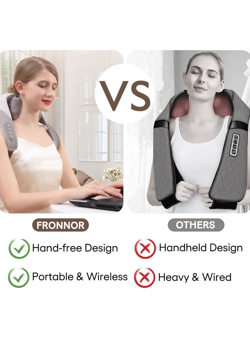 OasisLink Neck Massager With Heat Function - Wireless Portable Shoulder Massager, 2 Modes 2 Levels - Gift for Women Men at Home, Car, Office - Image 2