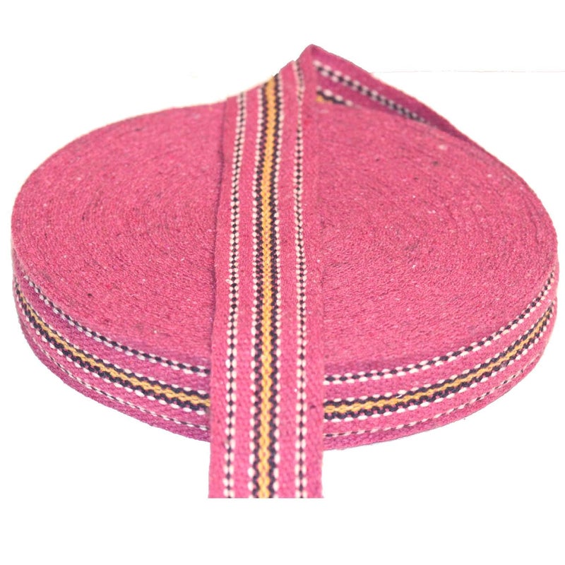 ImegaZ 100 Pure Cotton Multi Colour Navar PattiNiwar patta of Length 40 mtrs Width 15 Inches Pack of 1 - Image 2