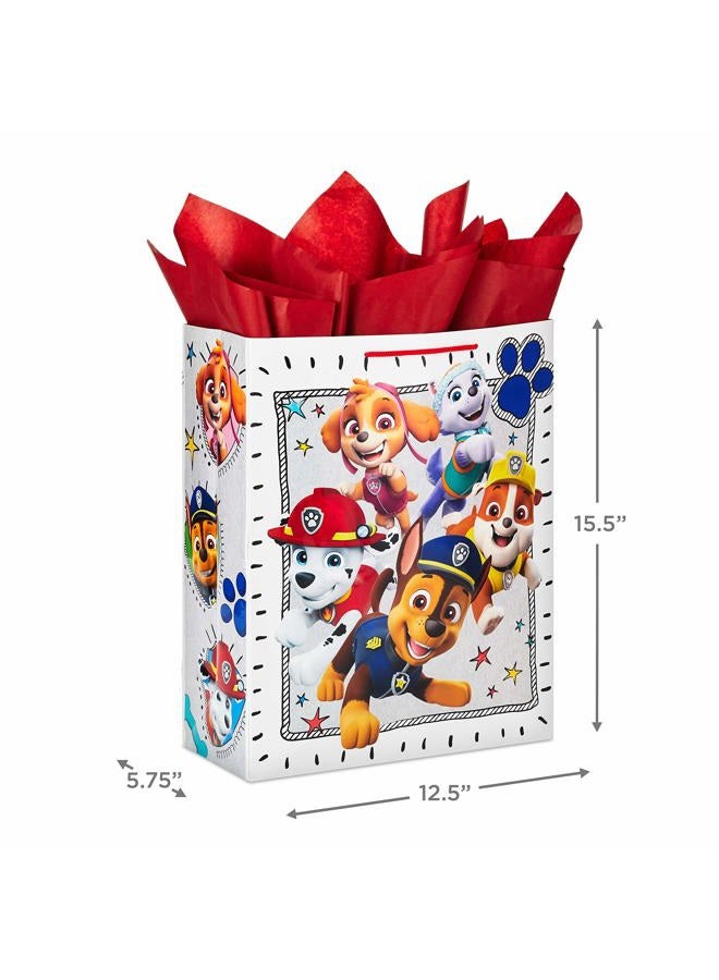 Hallmark 15" Extra Large Paw Patrol Gift Bag with Tissue Paper for Birthdays, Kids Parties, Christmas, Holidays - Image 3