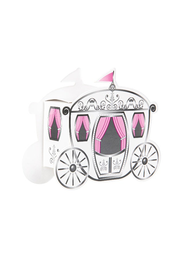 Restaurantware صناديق حلوى باستي تيك 2.4 بوصة × 1.3 × 1.5 بوصة، 100 صندوق حلوى عربة الأميرة - نوافذ مطبوعة، قابلة للتخلص، صناديق حلوى ورقية بيضاء، لحفلات الزفاف أو الحفلات - Image 2