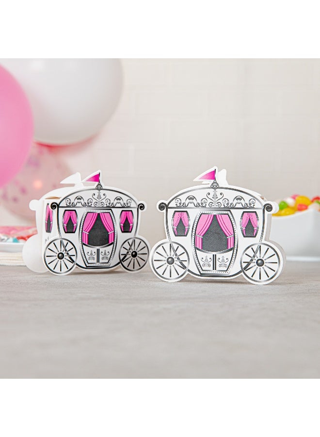 Restaurantware صناديق حلوى باستي تيك 2.4 بوصة × 1.3 × 1.5 بوصة، 100 صندوق حلوى عربة الأميرة - نوافذ مطبوعة، قابلة للتخلص، صناديق حلوى ورقية بيضاء، لحفلات الزفاف أو الحفلات - Image 3